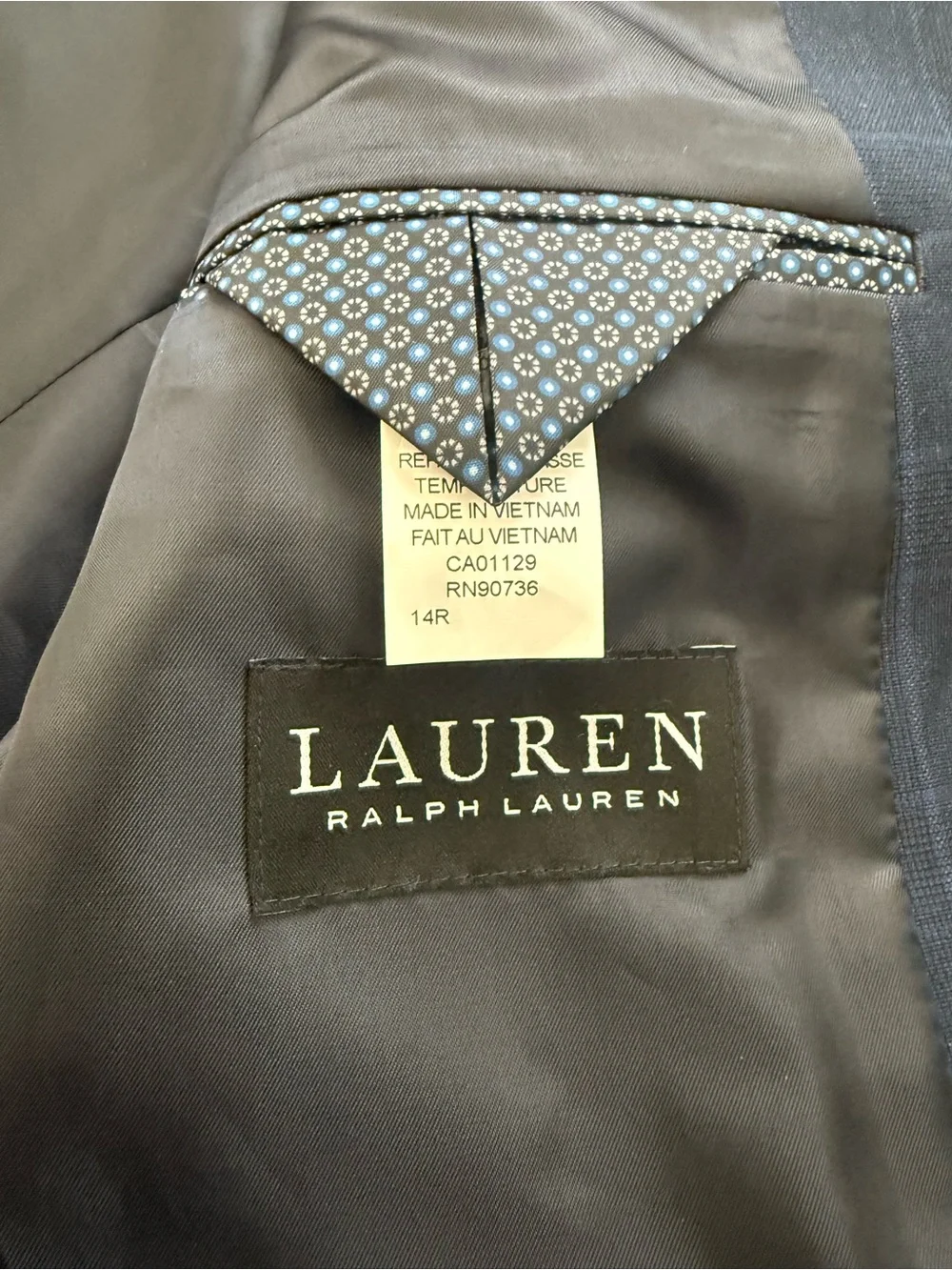 Ralph Lauren Black Label Boys Teens 14R Blue Plaid Blazer Sports Coat